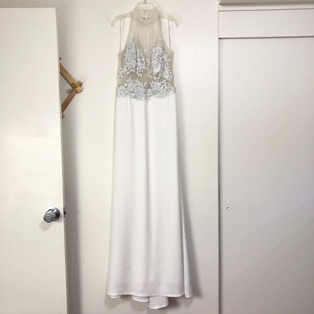Tadashi Shoji Dianna Embroidered Halter Gown - Picture 8 of 12